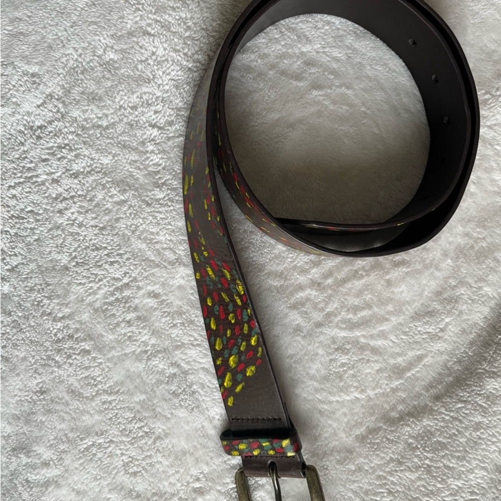 Signature by Levi Strauss Black Belt hand painted accent